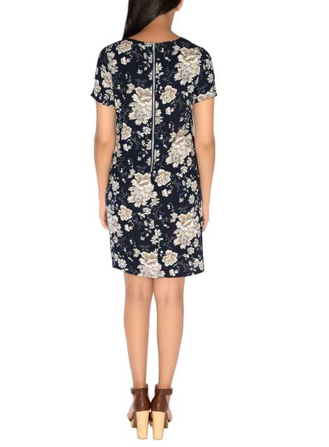 **Alice & You Navy Printed Shift Dress